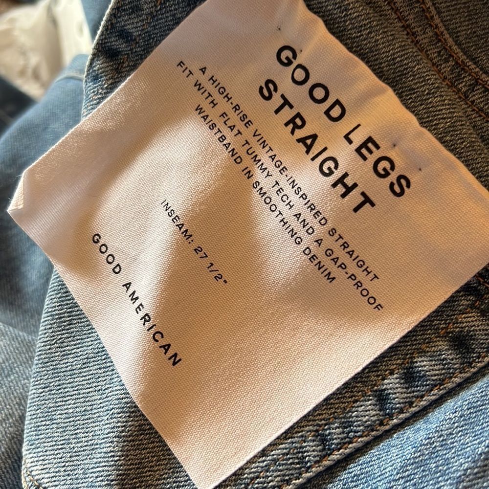 NWT good American good‎ legs straight 6/28 in blue 618 - Picture 9 of 10